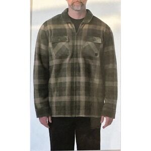 NEW Voyager Men's Size M Plaid Sherpa Lined Fleece Jacket Green